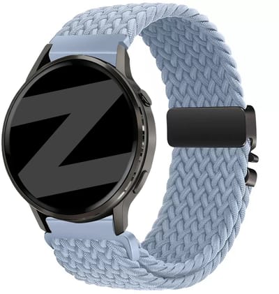 Bandz Gevlochten nylon 'Parachute' bandje geschikt voor Garmin Vivoactive 4s / Vivomove 3s / Venu 4 - 41mm / Venu 3s / Venu 2s / Forerunner 265s / Forerunner 255s - Lichtblauw