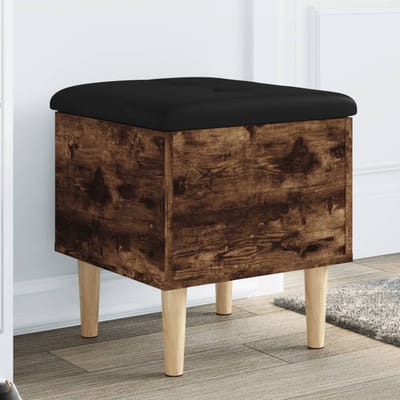 vidaXL - Opbergbankje - 42x42x46 - cm - bewerkt - hout - gerookt - eikenkleurig