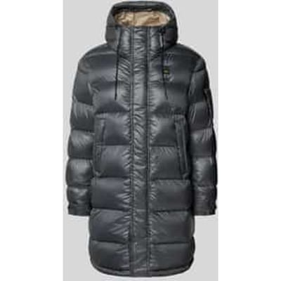 Regular fit gewatteerde lange jas met logo-applicatie, model 'Aldrich'