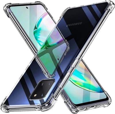 LuxeBass Hoesje geschikt voor Samsung Galaxy Note 10 Lite - Anti Shock - Silicone case - Kunststof - Soft cover - Schokbestendig - Transparant