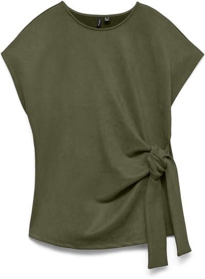 VERO MODA - VMBELLA SS FAUX SUEDE KNOT TOP JRS EXP - Dames - Blouses