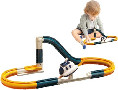 Ruimte Treinset - Speelgoedvoertuig - Fantasie Spel - Verticaal Hefsysteem - 23 Stuks - Blauw