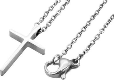 Amanto Ketting Dantes - 316L Staal PVD - Kruis - 19x12mm - 49cm