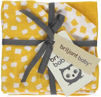 Briljant Baby - Monddoekjes Hydrofiel Flocks - 3 Stuks - 30x30 - Geel