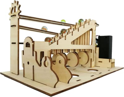 Houten Knikkerbaan - 3D Puzzel - Model Bouwen - Mechanisch Ontwerp - Niet Gespecificeerd - Houtkleur
