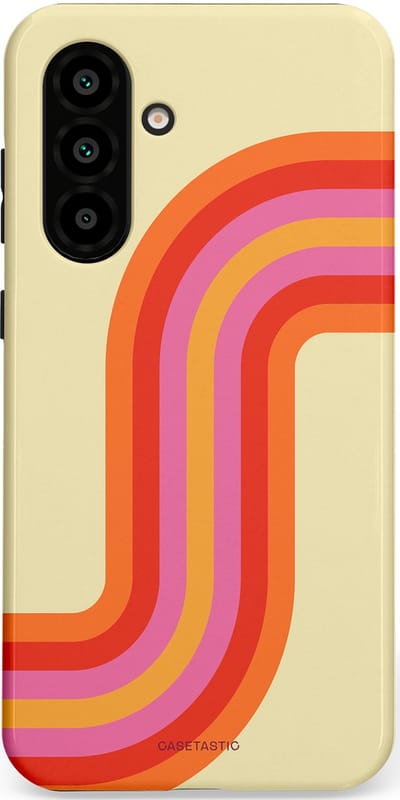 Casetastic hoesje geschikt voor Samsung Galaxy A36 / Samsung Galaxy A56 - Dubbellaagse bescherming - Retro bocht - Fashion Case - Zand Rood Oranje Roze