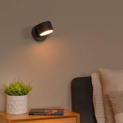 Lucide GIAN - Wandlamp - LED Dimbaar - 1x9W 2700K - Zwart