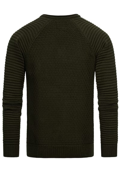Zware biker Chunky trui met ronde hals