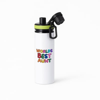 Hacebo® - World's best aunt waterfles met draaidop groen - Tante - beste tante - verjaardagscadeau - cadeau voor tante - gift - kado - water fles - 850ML