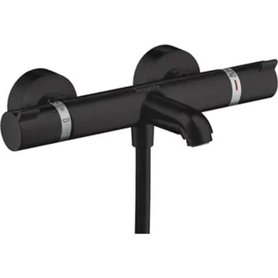 Hansgrohe Thermostatische Badkraan Ecostat Comfort - Waterbesparend - Mat Zwart - 15 Cm