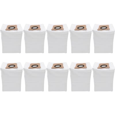 10Pcs Sac à poussière pour robot aspirateur en tissu non tissé pour X10+ X20+ pour L10s Ultra L20 Ultra SL10 S10S white