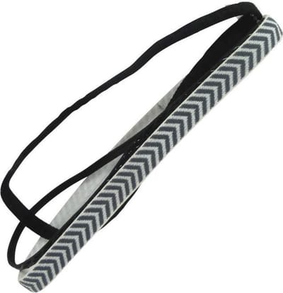 Haarband Sport 1cm – Elastiek - Anti-slip – Zwart Wit - Set van 3 - Sporthaarband - Sportieve Hoofdband - voor Dames & Heren