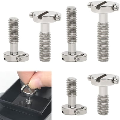 6 Stuks 1/4 Inch Schroeven, D-Ring Bevestigingsschroeven, RVS Statief Schroeven voor Camera's en Accessoires