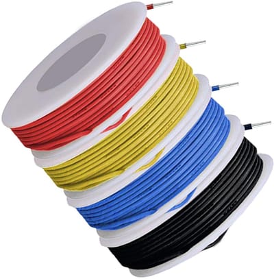 Massieve Elektrische Aansluitkabel 26 AWG PVC Isolatie 4 Kleuren 5 Meter Set