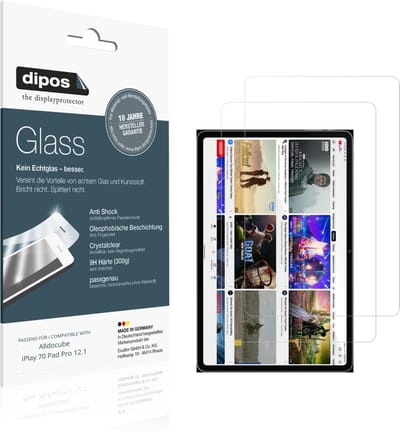 dipos – 2x Pantserfolie geschikt voor Alldocube iPlay 70 Pad Pro 12.1 | 9H Screenprotector