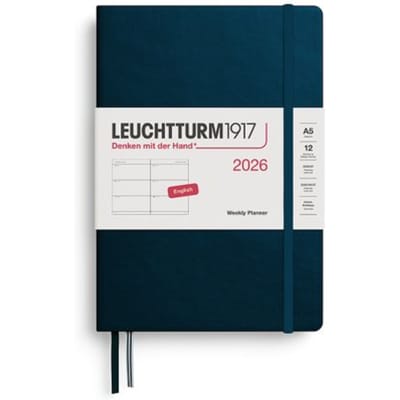 Leuchtturm1917 agenda 2026 1 week per 2 pagina's, hardcover, medium a5, deep sea