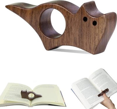 Houten boekenlegger met kattenontwerp, stijlvolle pagina-houder en leesaccessoires voor boekenliefhebbers en literatuurliefhebbers