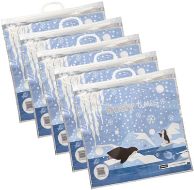 Papstar Draagtas koeltas voor lunch en flessen/voedsel - 5x - Frosty Times - 18 Liter - 52 x 52 cm