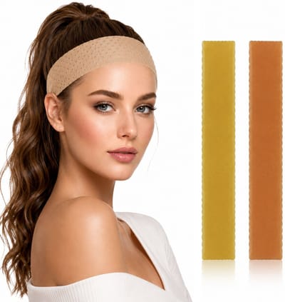 Guardian Beauty Anti Slip Pruik Band - Siliconen - Wig Grip - Verstelbare Klittenband - 2 stuks - Lichtbruin & Geel