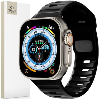 Tech-Protect IconBand Line Strap for Apple Watch 4 / 5 / 6 / 7 / 8 / 9 / SE / Ultra 1 / 2 (42 / 44 / 45 / 49 mm) - Black