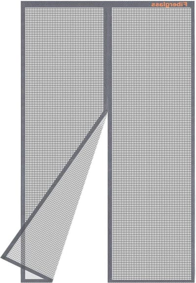 Magnetisch vliegengaas balkondeur - 130 x 220 cm - grijs - versterkt glasgaas - muggennet deur - insectenbescherming - huisdeur screen door