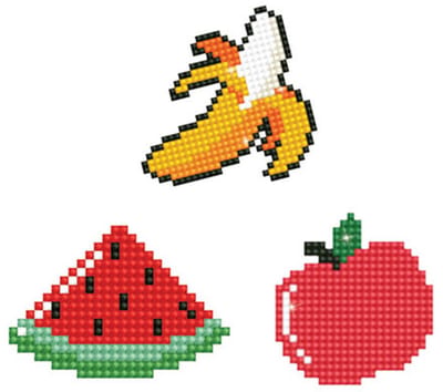 Diamond painting Stickers - Kinderen/Volwassenen - DTZ12.019 Diamond Dotz® - Fruit - Ronde steentjes - Volledig pakket