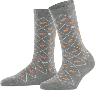 Burlington Reindeer Sokken Dames 27193 3400 light grey 36-41