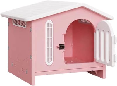Hondenkooi - Huisdierverblijf - Veilig verblijf - Waterdicht materiaal - Verhoogd chassis - Roze