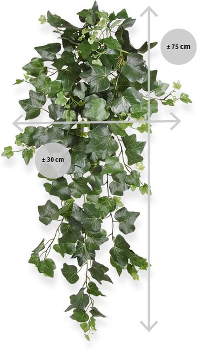 Hedera deluxe kunst hangplant 75cm - groen
