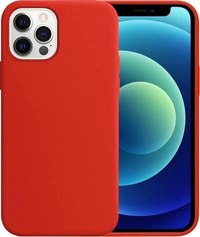 Hoesje - Geschikt voor Apple iPhone 12 Pro - Sterk & Shockproof - Siliconen Case - Hoes Cover - Telefoonhoes - Rood