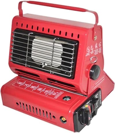 Draagbare Gaskachel - Campingkachel Gasfornuis - Buiten Verwarmen Koken - Automatische Ontsteking - 21x25x28cm - Rood