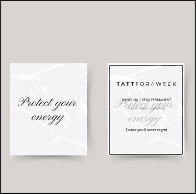 Tijdelijke tattoo protect your energy | Neptattoo volwassenen | Tijdelijke tattoo voor volwassenen | Temporary tattoo | Plaktattoos voor volwassenen | Neptattoos | Probeer zorgeloos een tattoo | tattforaweek