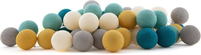 Cotton Ball Lights - LED lichtslinger voor binnen - Handgemaakt en Fairtrade - 50 lampjes - Pacific