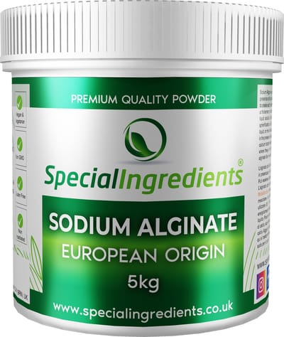 Sodium Alginaat - 5 kg - Sodium Alginate - Natriumalginaat - Hydrocolloïd - Sferificatie & Reverse Spherification - Perfecte Bolvorming - Vegan Bindmiddel - Moderne Gastronomie - Moleculair Koken - Hersluitbare Pot - Recycled Plastic