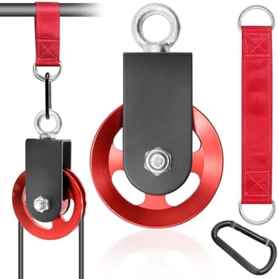 Aluminium katrol 90 mm - Duurzaam fitness kabelrol met U-beugel en riemschijvensysteem