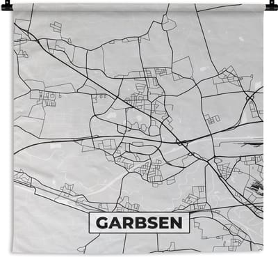 Wandkleed - Wanddoek - Kaart - Plattegrond - Duitsland - Garbsen - Stadskaart - 180x180 cm - Wandtapijt