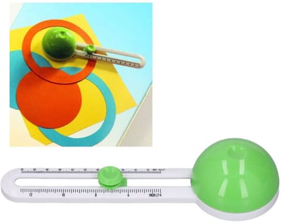 Dailygoody - Circulaire Papercutter - Verstelbare Snijtool - Voor Cirkelvormige Sneden - Groen - Precisie Snijden - Gebruiksvriendelijk