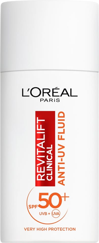 L’Oréal Paris Revitalift Clinical Anti-UV Fluid SPF 50 met Vitamine C* - Dagcreme - Voorkomt de Eerste Tekenen van Huidveroudering** - Skizonnebrandcreme -50ml