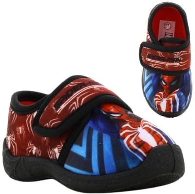 Spiderman - Pantoffels kinderen voor jongens - Sloffen kind met klittenbandsluiting - Schoenen van 2 tot 8 jaar - Maat 25 - Rood