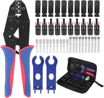 Krimptang Set - Solar Connectoren - Zonnepanelen Installeren - Ergonomisch Ontwerp - 2.5-6 mm² - Zilver Zwart