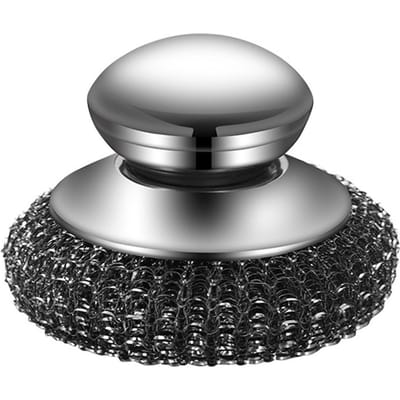 1PC Staaldraad Schuurpad met Handvat Roestvrijstalen Reinigingsborstels Voor Keuken Afwas Potten Pannen Bakplaten Grills Reiniger 1pc gray