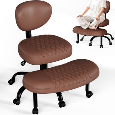 Hiaonyx bureaustoel - ergonomische bureaustoel - bureaustoelen voor volwassenen - Ergonomische kniestoel - 360° draaibare voetensteun - uitschuifbaar design - ademende rugleuning - 200 kg - Grijs