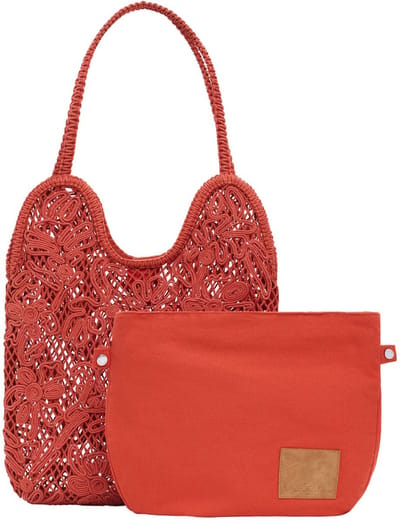 Desigual Schoudertas Marinette Shopper Orange Lichtrood