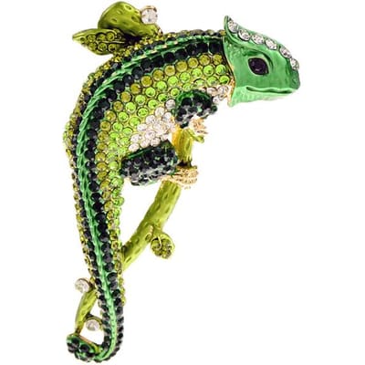 Strass Hagedis Broche Grote Dieren Pin 3 Kleuren Beschikbaar Legeringsmateriaal Winterjas Accessoires Hoge Kwaliteit groen