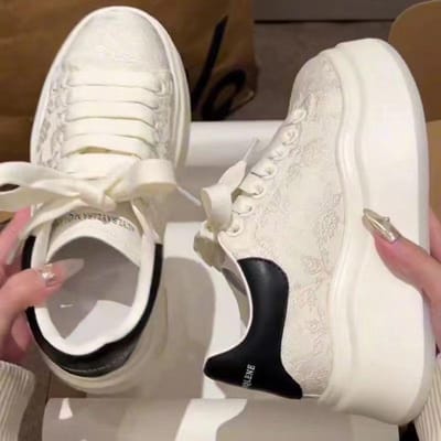 Nieuwe Chinese Stijl Antieke Stijl Print Borduurwerk Kleine Witte Schoenen Dames Nieuwe Veelzijdige Muffin Platform Casual Schoenen Enkele Schoenen Dames 39 zwart