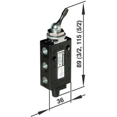 IMI NORGREN Mechanisch bedienbaar pneumatisch ventiel 03040302 Materiaal (behuizing) Aluminium 1 stuk(s)