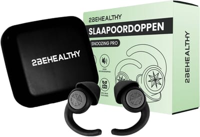 2BEHEALTHY Slaapoordoppen - 2 Paar - Hoge Geluidsdemping (35dB) - Slaap oordopjes voor Zijslapers - Sleep Plugs - Earplugs Slapen - Festival Oordopjes - Slaap Oordoppen - Zwart
