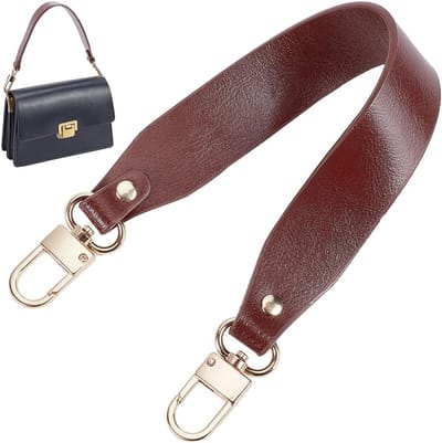 Genuine leren portemonnee riem, 14.5 inch korte tasriem vervanging, breed cowhide handvat met lichtgouden draaigesp voor handtas en schoudertas