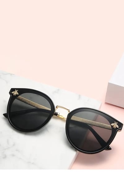 Luxe Zonnebril - Gepolariseerd Trendy Zonnebril - Bij Design - Zwart