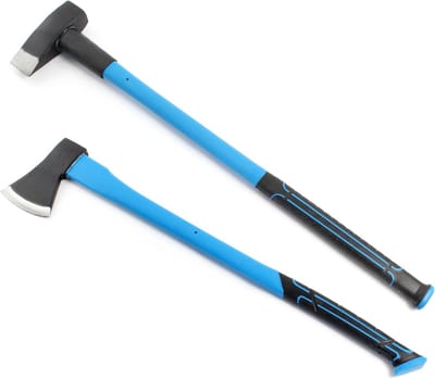 Famanu – Bijlenset kloofbijl 1500 gr en splijthamer 3,6 kg met handgreep van glasvezel en koolstofstaal - geschikt voor houtsplitsen - tuinwerkzaamheden en buitenprojecten - stevig en duurzaam
